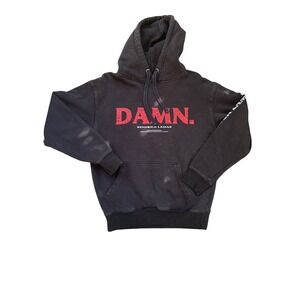 Kendrick Lamar DAMN Hoodie TDE Top Dawg Entertainment Black Pullover, Medium